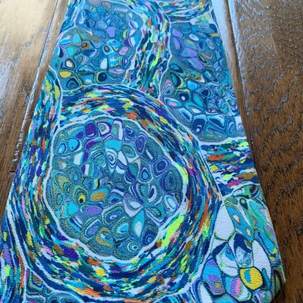 Vintage Continental Necktie Blue Kaleidoscope‎ Inspired Van Gogh Print